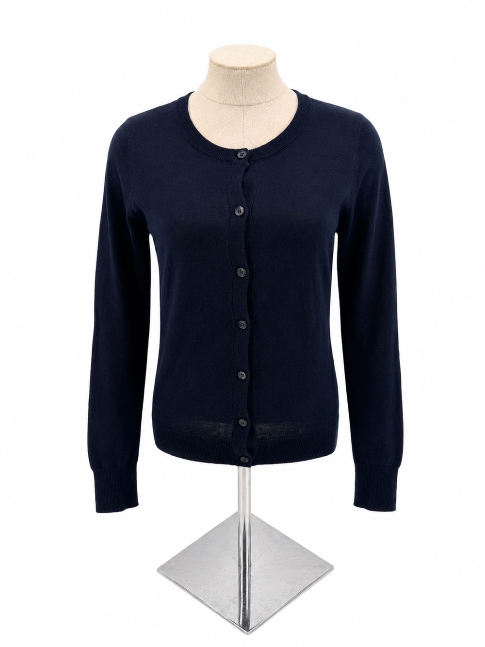 The Limited Navy Wool Blend Button Front Cardigan Sweater Size M Classic Preppy